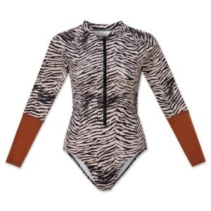 Wet Ethical Select Shop Eliana Zebra Print Long Sleeve Swimsuit